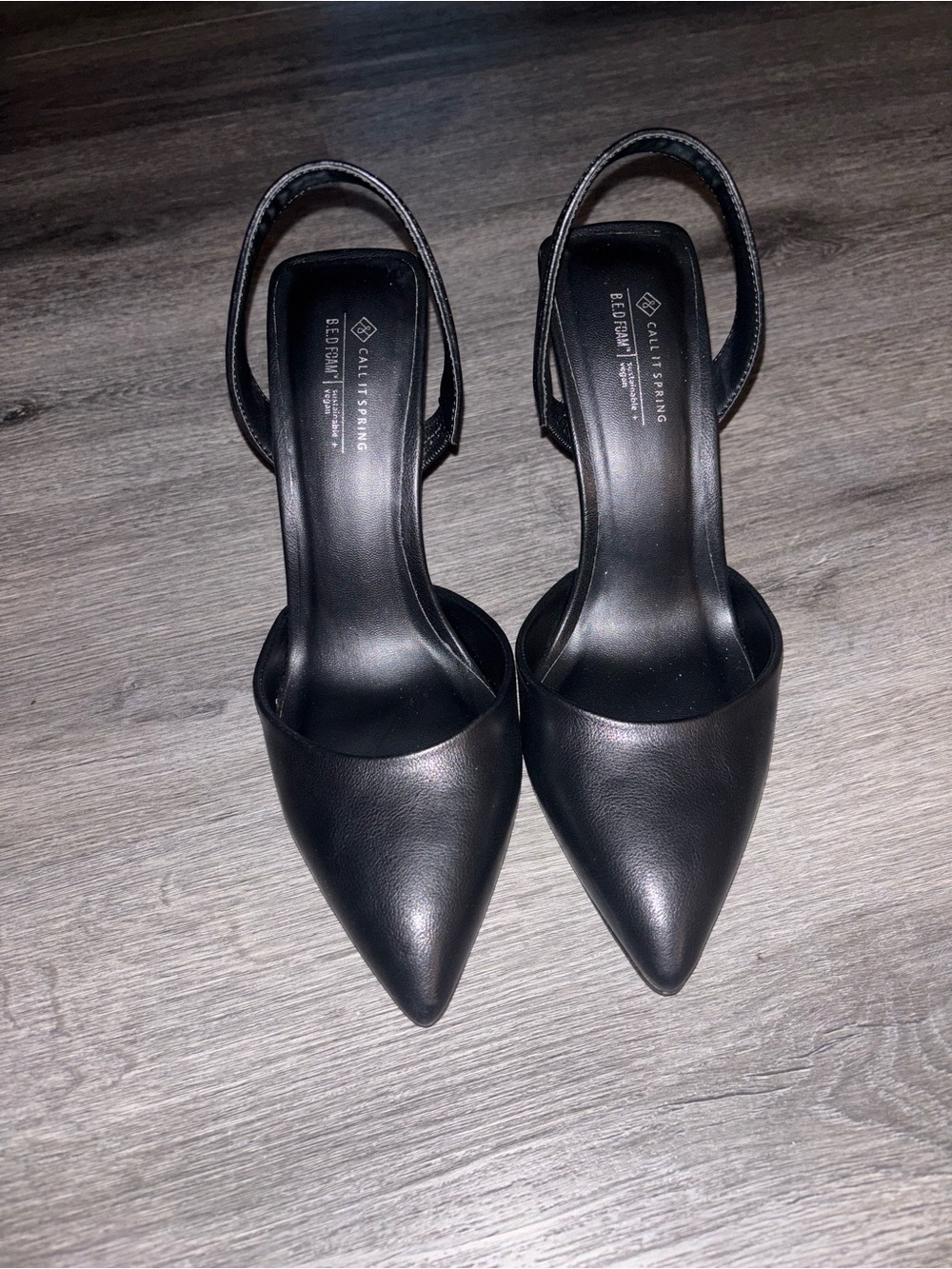 Black slingback pumps